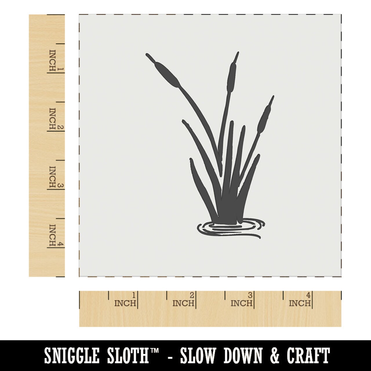 Cattails in Water Wall Cookie DIY Craft Reusable Stencil